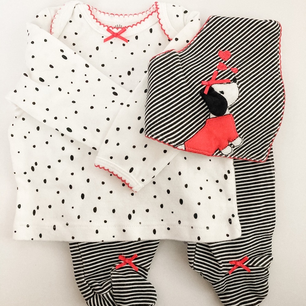 LittleMe Dalmatian Footed Pants Set